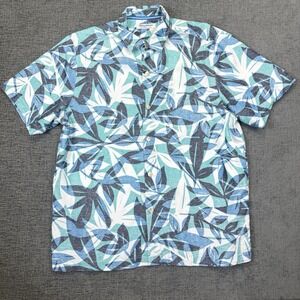 Tommy Bahama Shirt‎ Mens Large Blue The Coconut Point Island Zone Button Tencel